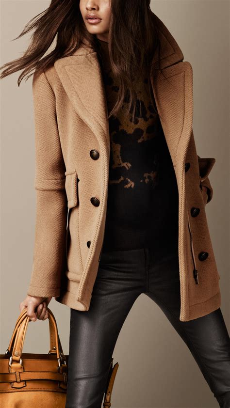 pea coats burberry|burberry camel wool coat men's.